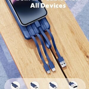 Charmast Power Bank with built-in Cables, 20000mAh Fast Charging 22.5W PD QC Quick Charge Portable Charger USB C compatiable with iPhone 17/16/15/14 Series, ipad, Android Phones