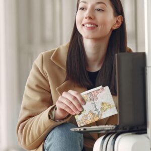 kwmobile Passport Holder Protective Cover – PVC and Plastic Passport Cover for Men and Women – Essential Travel Accessory – Red/White/Grey