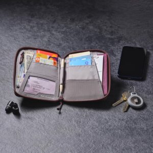 Lifeventure RFID Protected Mini Travel Wallet — Zip Bifold Wallet and Passport Holder for Travel, Eco-Friendly, Recyclable Material