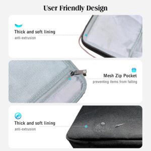 WIWU Tech Pouch Cable Organiser Bag with Handle Large Capacity Electronics Accessories Travel Organizer Adjustable Dividers for Travel Office School Fit Chargers Cables Power Bank Hard Drives(Black)