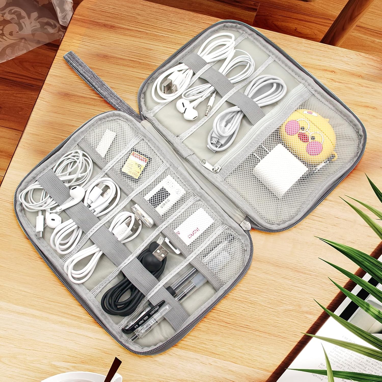 GOEDEKE Travel Cable Organiser - Electronics Accessories Organizer, Gadget Bag for Power Bank, Memory Card, Charger, Hard Disk (Grey) - Image 5